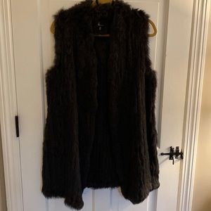 Black Rabbit Real Fur Vest
